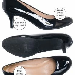 Forever Link Debbi32 Low Heel Round Toe Pump - Women Slip On Dress Shoes