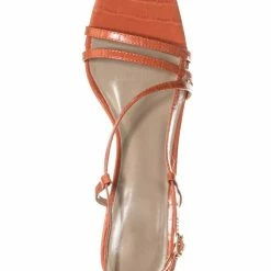 Wild Diva Kaiya1 Barely There Flat Block Heel Sandal - Open Squared Toe Animal Croc Print New