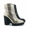 Blanch By Liliana, Western Slit Cut Out Pointed Toe Lug Sole Chunky Heel Ankle Boots