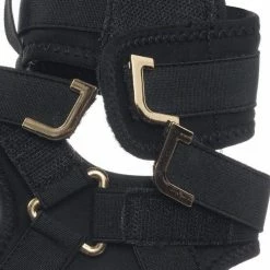 Liliana Glamrock Neoprene Elastic Block Heel Sandal - Women Hook Loop Pride Strappy Cage