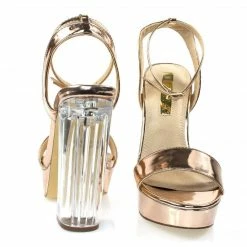 Snyder1 By Liliana, Perspex Block High Heel Platform Sandal W Adjustable Ankle Strap New