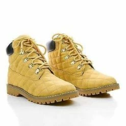 New Timbo3 By Liliana, Quilted Lace Up Ankle Boots