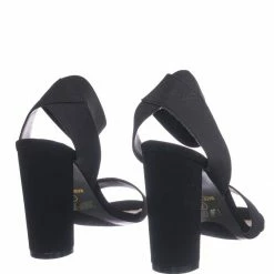 Glaze Lily34 Elastic Chunky Block High Heel Sandal - Women Open Toe Dress Shoe