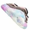 Little Angel Ben25K Childrens Furry Slipper - Little Girls Flat Slip On Sandal Faux Fur