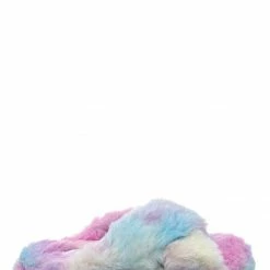 Little Angel Ben25K Childrens Furry Slipper - Little Girls Flat Slip On Sandal Faux Fur