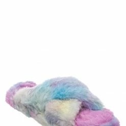 Little Angel Ben25K Childrens Furry Slipper - Little Girls Flat Slip On Sandal Faux Fur