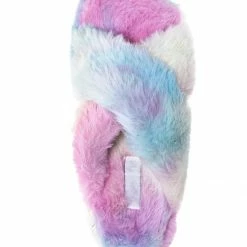 Little Angel Ben25K Childrens Furry Slipper - Little Girls Flat Slip On Sandal Faux Fur