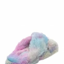 Little Angel Ben25K Childrens Furry Slipper - Little Girls Flat Slip On Sandal Faux Fur