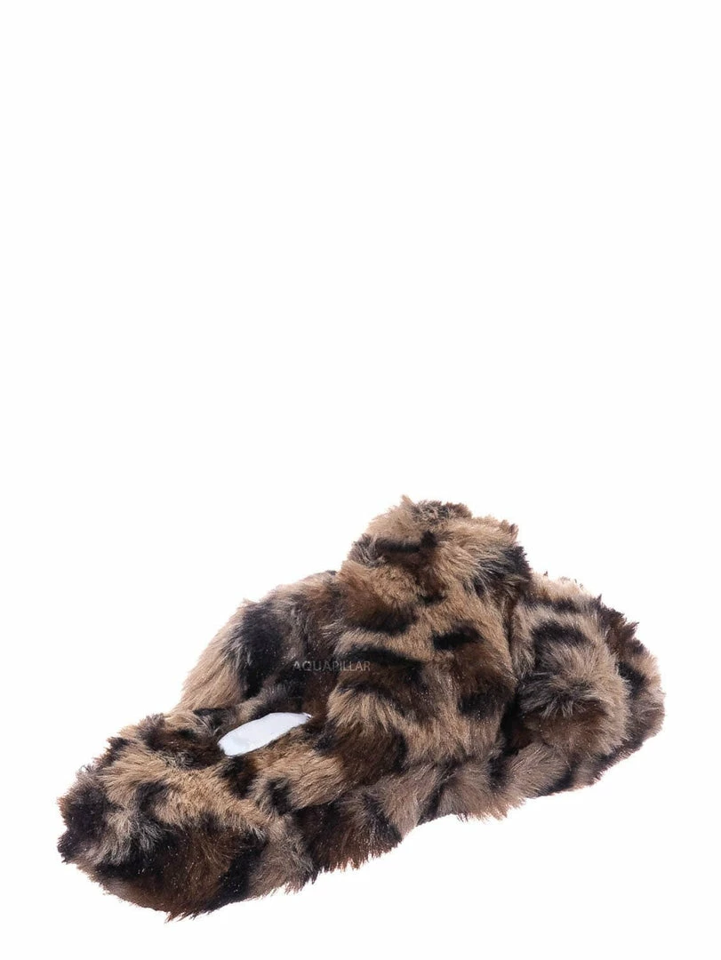 Little Angel Ben25K Childrens Furry Slipper - Little Girls Flat Slip On Sandal Faux Fur