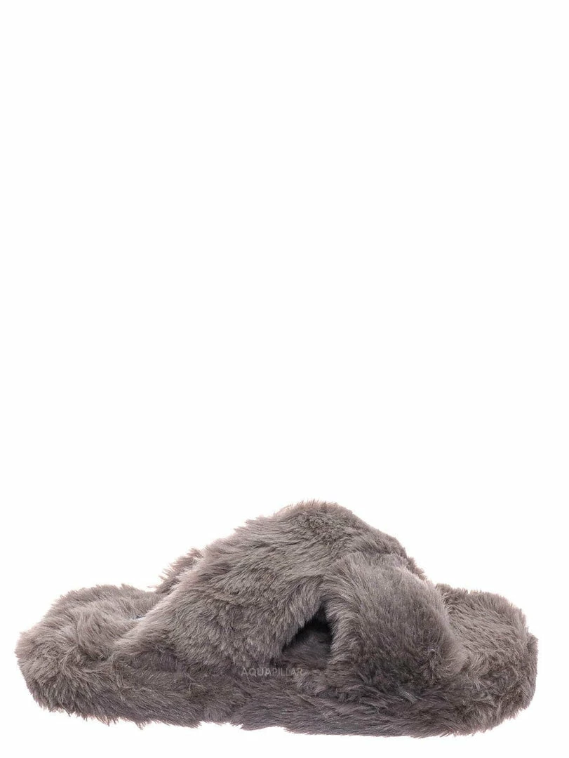 Little Angel Ben25K Childrens Furry Slipper - Little Girls Flat Slip On Sandal Faux Fur