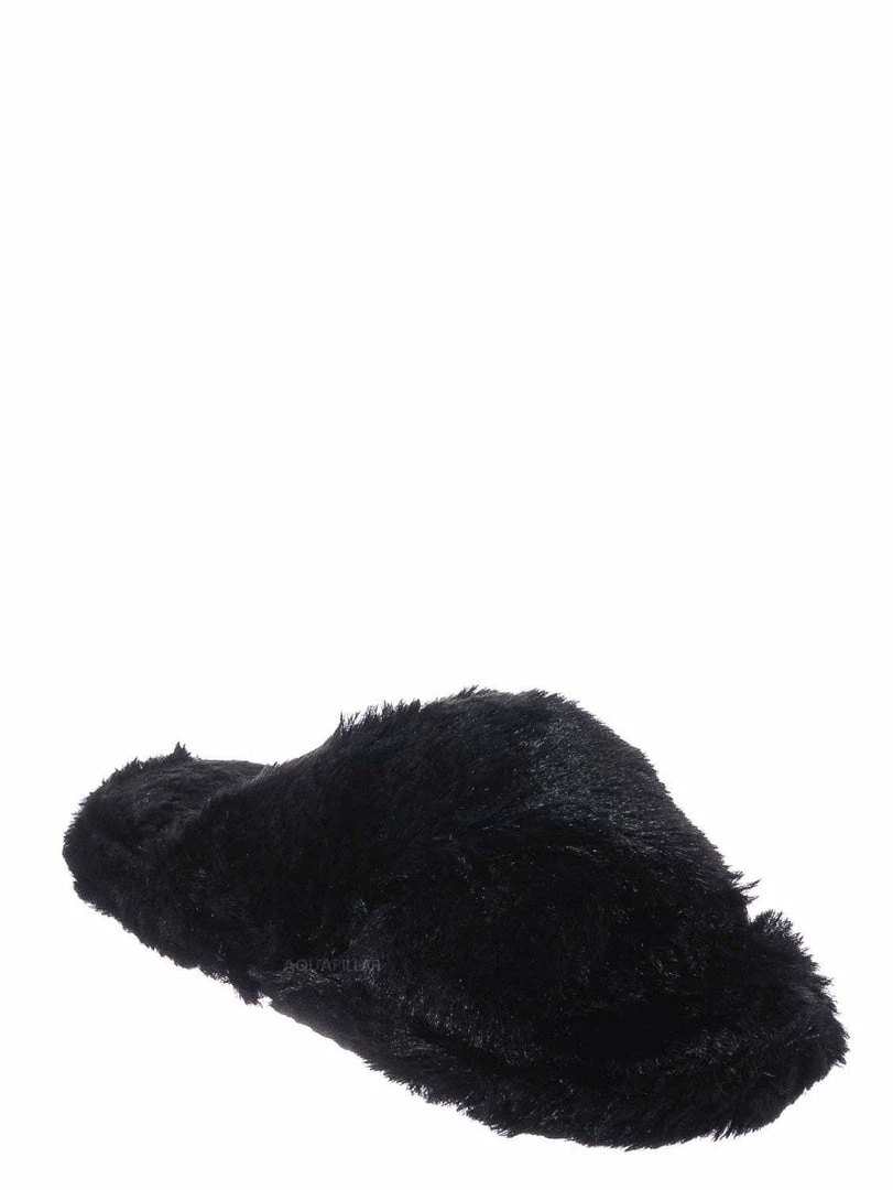 Little Angel Ben25K Childrens Furry Slipper - Little Girls Flat Slip On Sandal Faux Fur