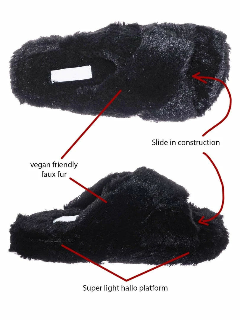 Little Angel Ben25K Childrens Furry Slipper - Little Girls Flat Slip On Sandal Faux Fur