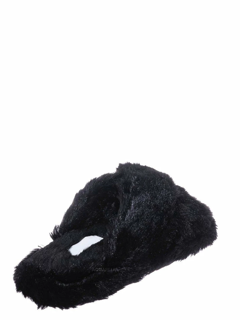 Little Angel Ben25K Childrens Furry Slipper - Little Girls Flat Slip On Sandal Faux Fur