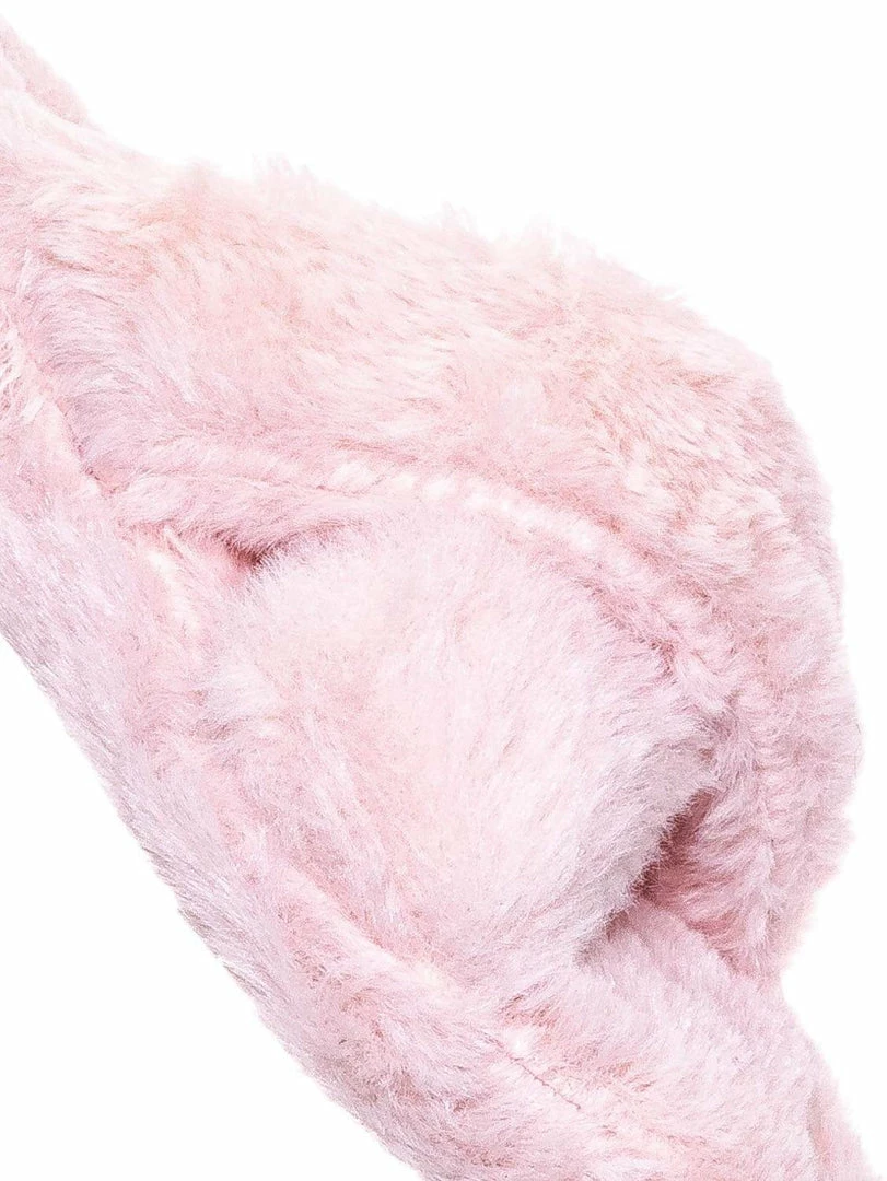 Little Angel Ben25K Childrens Furry Slipper - Little Girls Flat Slip On Sandal Faux Fur