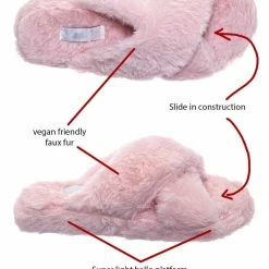 Little Angel Ben25K Childrens Furry Slipper - Little Girls Flat Slip On Sandal Faux Fur