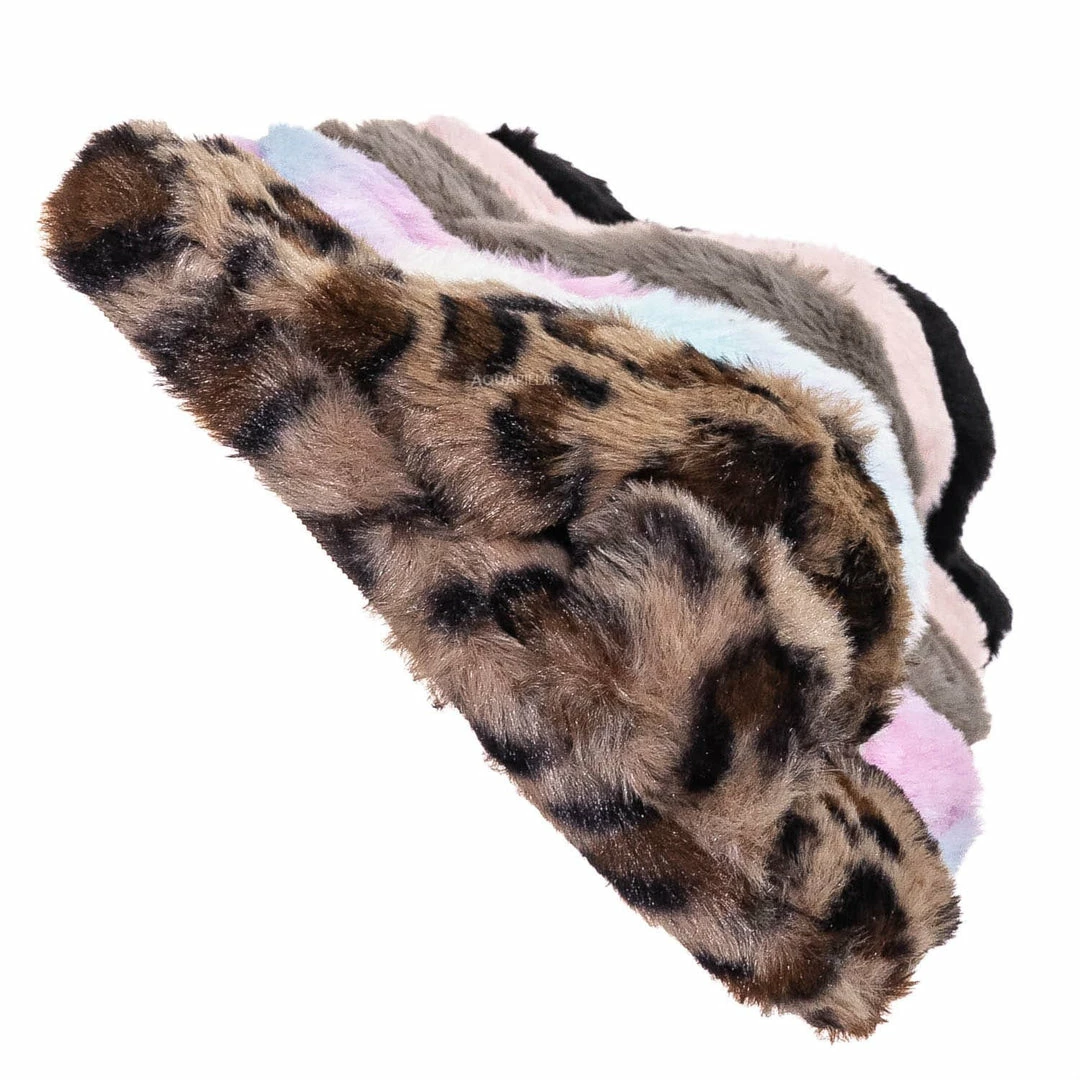 Little Angel Ben25K Childrens Furry Slipper - Little Girls Flat Slip On Sandal Faux Fur