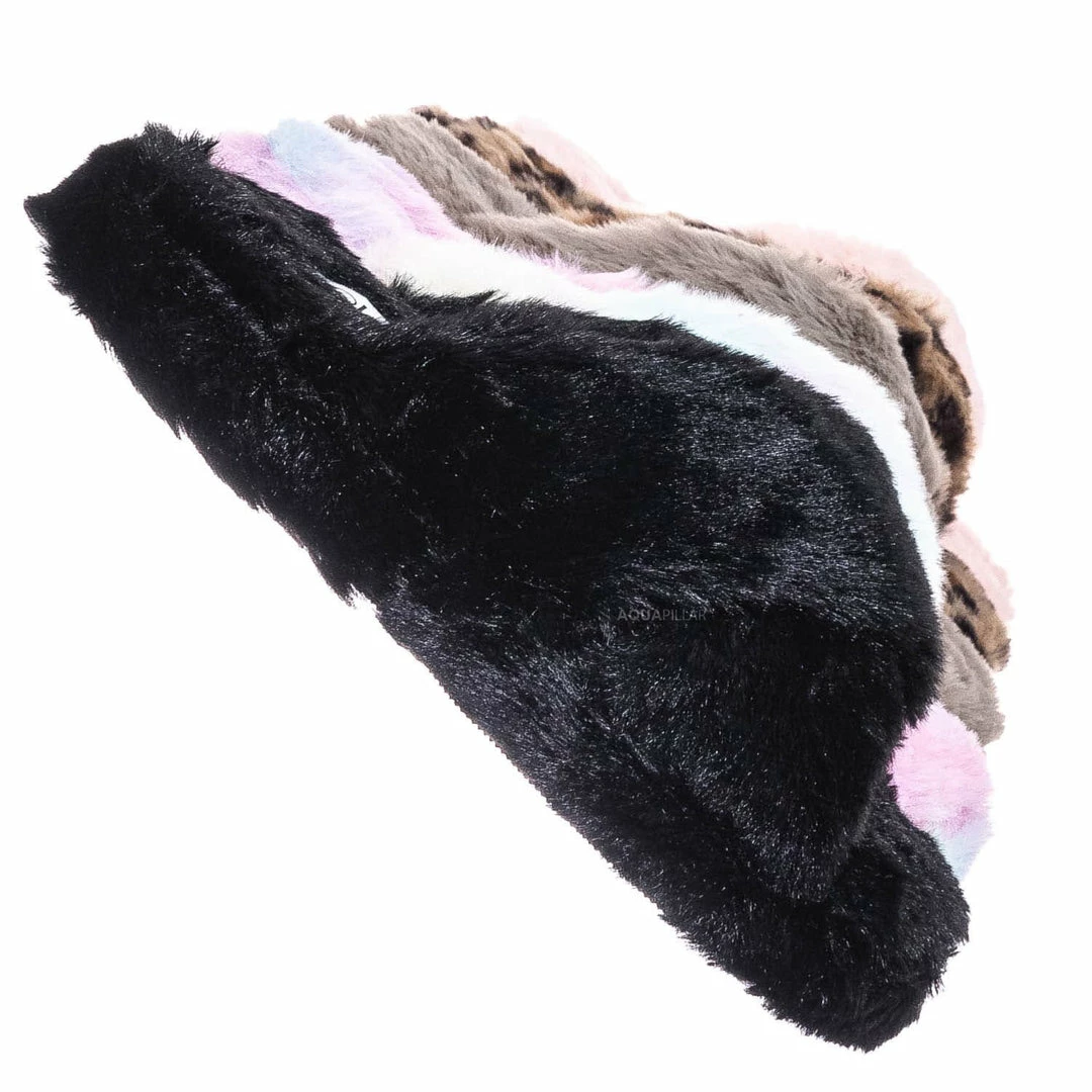 Little Angel Ben25K Childrens Furry Slipper - Little Girls Flat Slip On Sandal Faux Fur