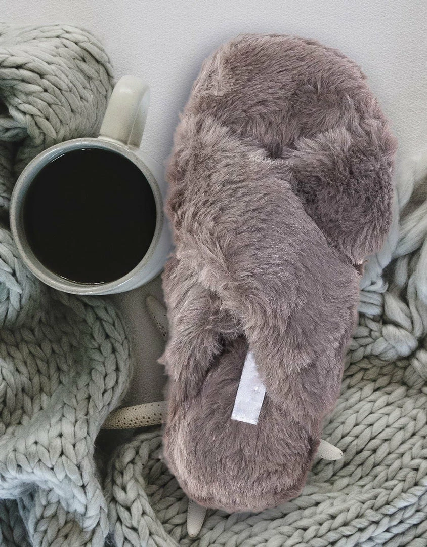 Little Angel Ben25K Childrens Furry Slipper - Little Girls Flat Slip On Sandal Faux Fur