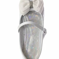 Little Angel New Britt958 Girls Mary Jane Ballet Flat - Kids Bow Rhinestone Crystal Shoes