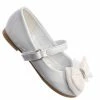 Little Angel New Britt958D Baby Girl Mary Jane Ballet Flat - Toddler Bow Rhinestone Crystal Shoes