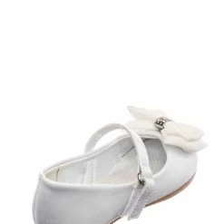 Little Angel New Britt958D Baby Girl Mary Jane Ballet Flat - Toddler Bow Rhinestone Crystal Shoes