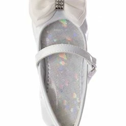 Little Angel New Britt958D Baby Girl Mary Jane Ballet Flat - Toddler Bow Rhinestone Crystal Shoes