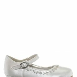 Little Angel Daisy016D Baby Girl Block Heel Mary Jane Pump - Rhinestone Wedding Dress Shoes