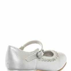Little Angel Daisy016D Baby Girl Block Heel Mary Jane Pump - Rhinestone Wedding Dress Shoes