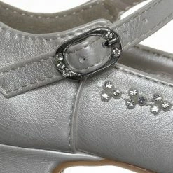 Little Angel Daisy016D Baby Girl Block Heel Mary Jane Pump - Rhinestone Wedding Dress Shoes