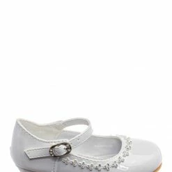 Little Angel Daisy016D Baby Girl Block Heel Mary Jane Pump - Rhinestone Wedding Dress Shoes