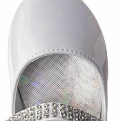 Little Angel New Kelly767D Baby Girl Mary Jane Rhinestone Flats - Round Toe Ballerina Shoes