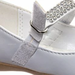 Little Angel New Kelly767D Baby Girl Mary Jane Rhinestone Flats - Round Toe Ballerina Shoes