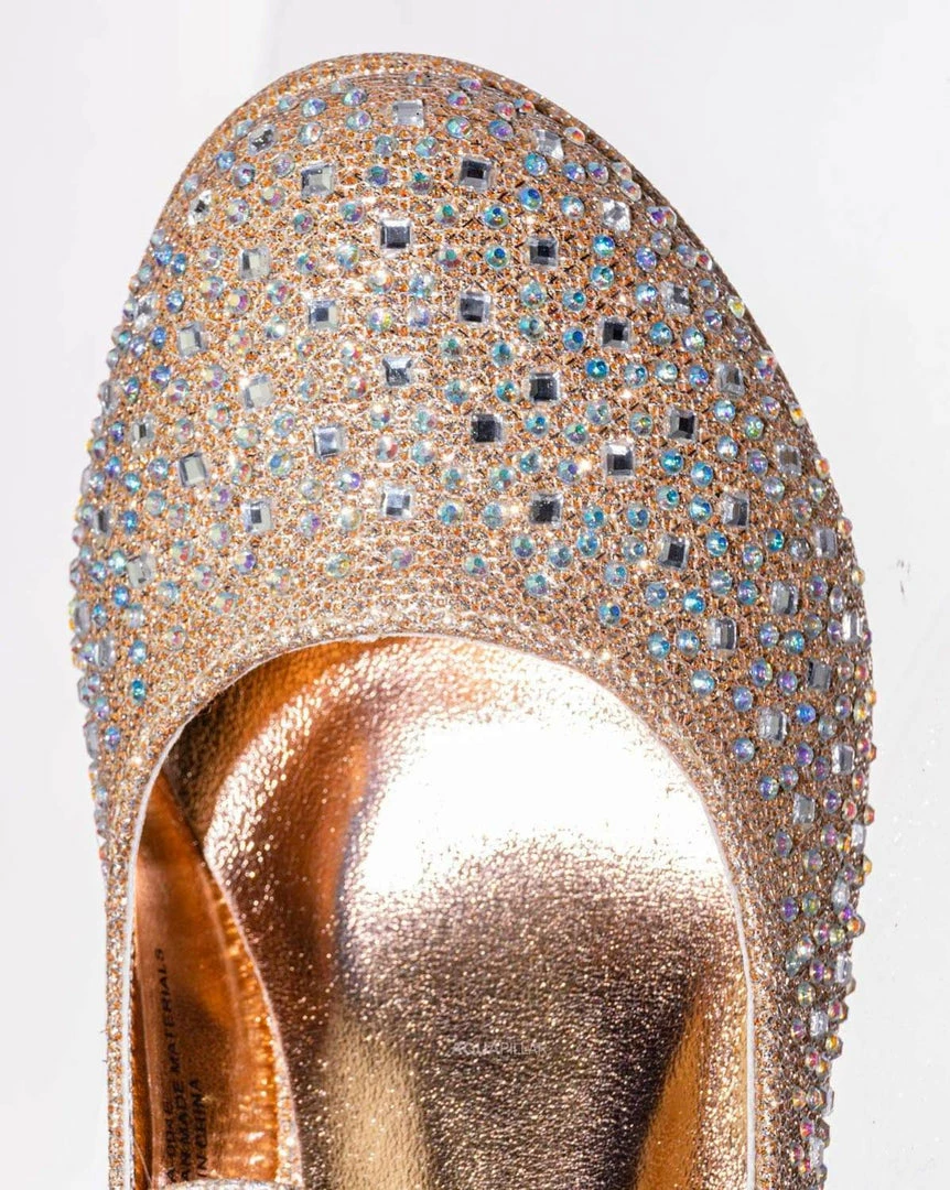 Little Angel Tasha004E Girl Rhinestone Crystal Mary Jane Pump - Kids Block Heel Dress Shoes New