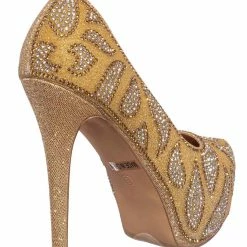 Blossom New Kinko Rhinestone Glitter Hidden Platform Pump - Women Heel
