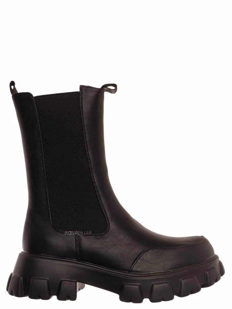 Bamboo New Tetris09 Calf High Chelsea Unisex Dress Boots