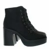 Bamboo New Instant05 Chunky Block Heel Lace Up Boots - Women Combat Bootie