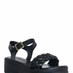 Soda New Rowdy Braided Flatform Sandal, Womens Quarter Strap Flat Platform