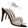Delicious Danish Rhinestone Crystal Lucite Clear Sandal, Women Vinyl Shoes New