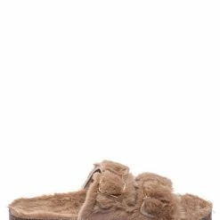 Bamboo New Defeat63 Faux Fur Molded Footbed Slipper - Furry Slide In Cork Slide Sandal