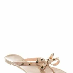 Bamboo New Studs01 Stud Jelly Slip On Slides - Beach Slipper W Metal Pyramid Stud