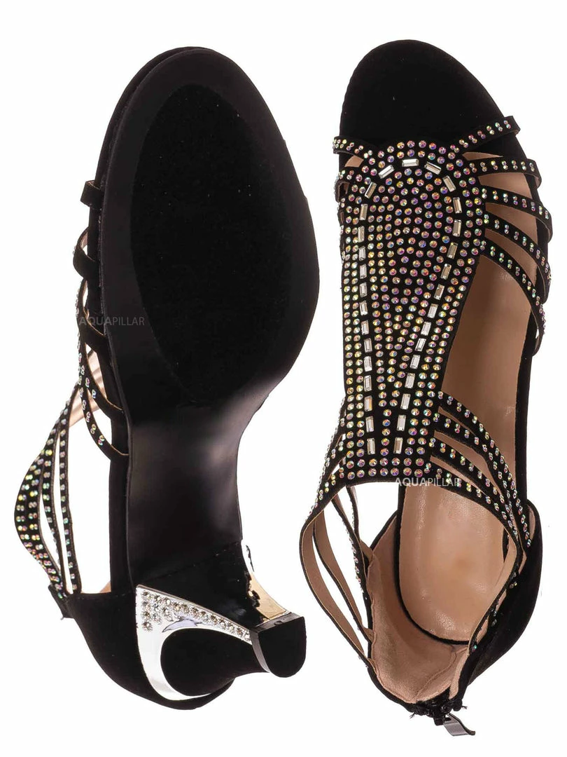 Forever Link Perform60 Rhinestone Crystal High Heel Sandal - Women Glitter Dress Shoes