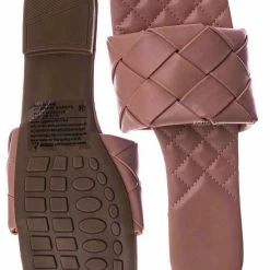 Forever Link Padded18 Wide Woven Slide Sandal - Womens Elongated Open Square Toe Slipper Mule New