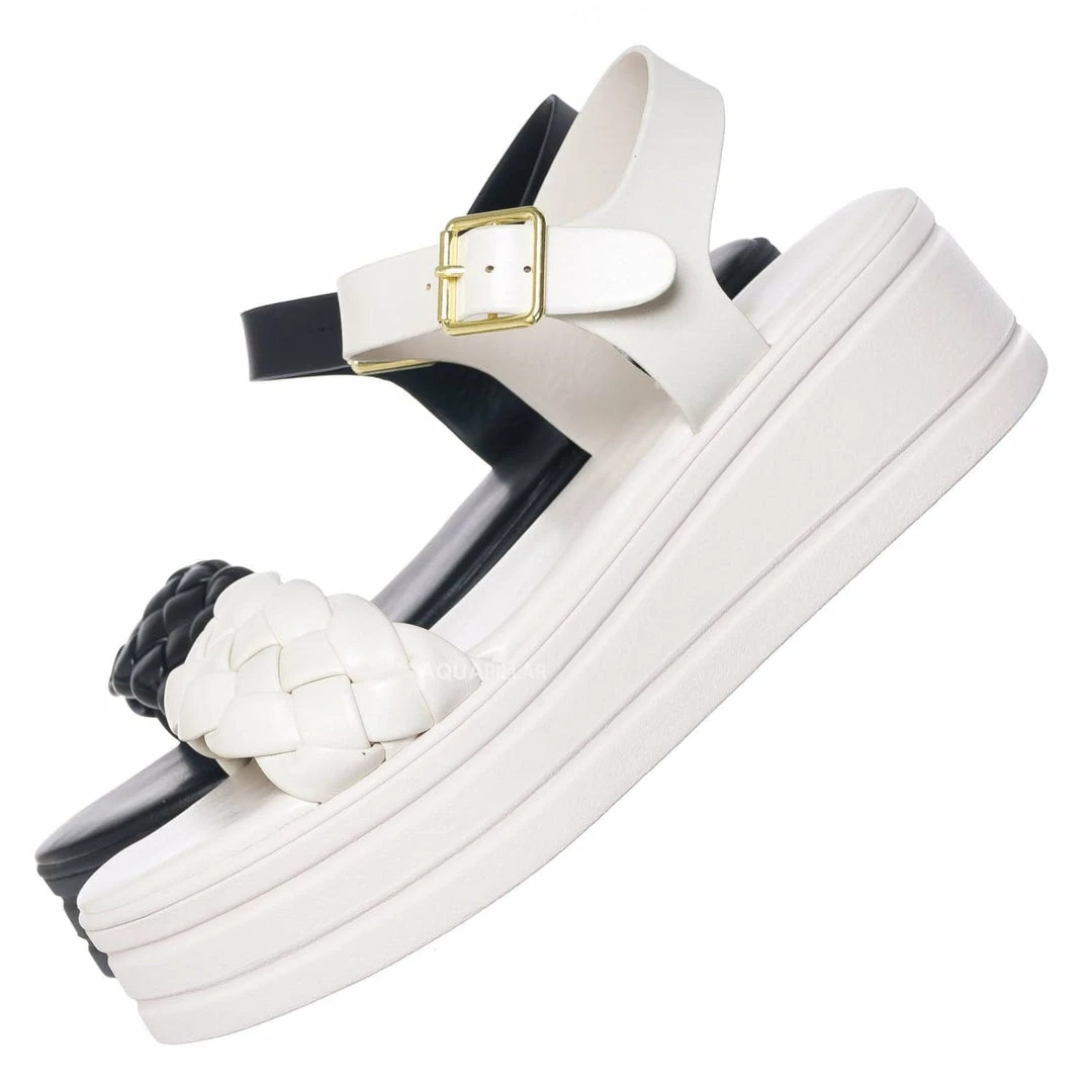 Soda New Rowdy Braided Flatform Sandal, Womens Quarter Strap Flat Platform