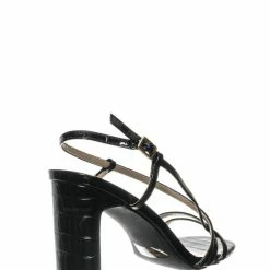 Wild Diva Kaiya1 Barely There Flat Block Heel Sandal - Open Squared Toe Animal Croc Print New