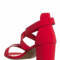 Top Moda Delia6 Block Heel Cross Strap Sandal, Women Strappy Dress Shoes