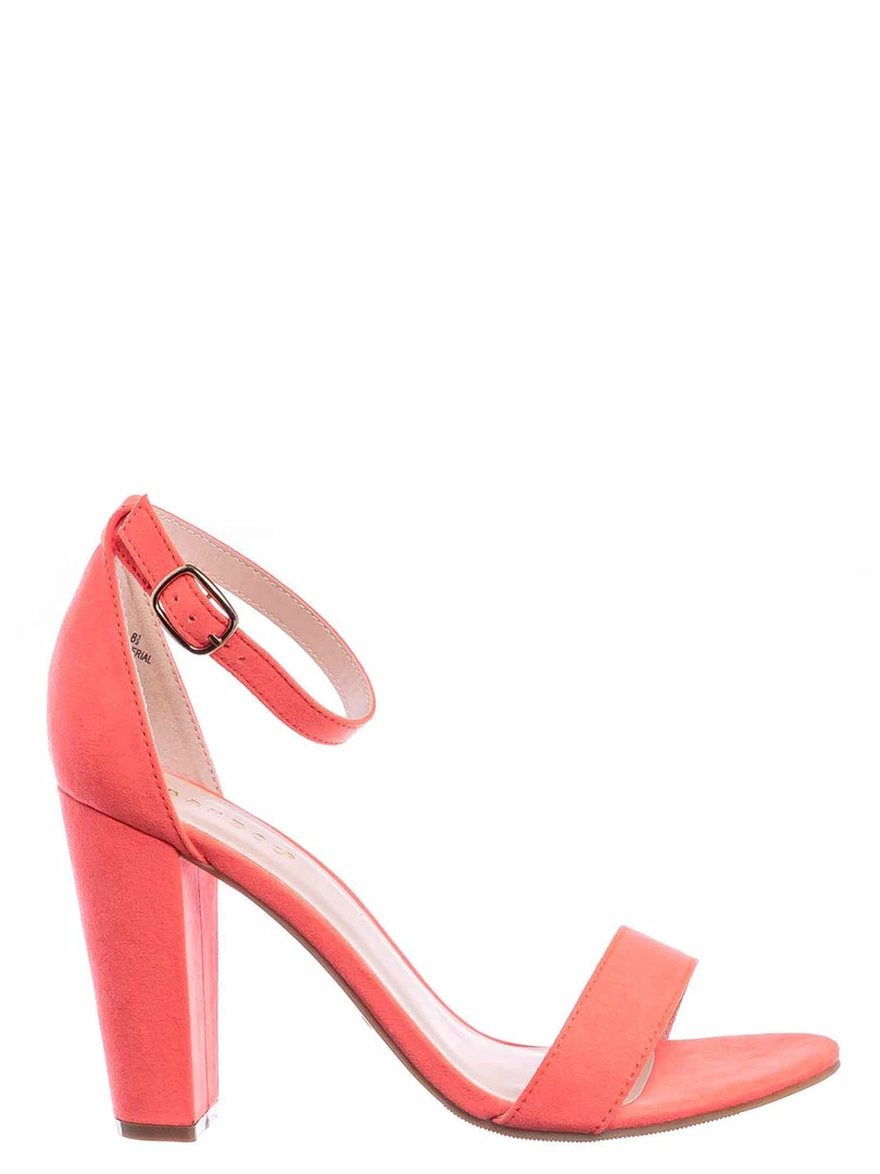 Bamboo New Mania03 Chunky Block High Heel Sandal - Open Toe Retro Ankle Strap Dress Shoes