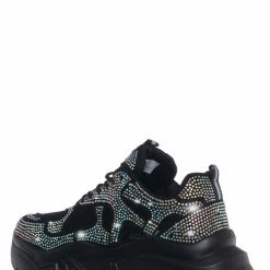 Liliana New Biaa1 Chunky Rhinestone Daddy Sneaker, Platform Festival Shoes