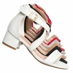 Lucky Top New Delia6K Childrens Block Heel Cross Sandal, Little Girls Shoes