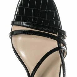 Wild Diva Kaiya1 Barely There Flat Block Heel Sandal - Open Squared Toe Animal Croc Print New