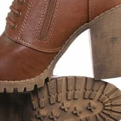 Soda Malia Military Lace Up Combat Ankle Boot On Chunky Block Heel Lug Sole Bootie New